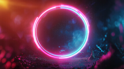 Wall Mural - Magic circle light effect. Bright sphere lens. Rotating lines. Glow ring. Magic neon ball. Led blurred swirl. Spiral glint lines. HUD.