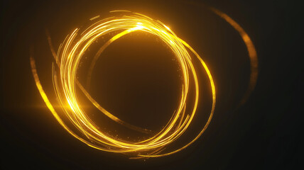 Wall Mural - Magic circle light effect. Bright sphere lens. Rotating lines. Glow ring. Magic neon ball. Led blurred swirl. Spiral glint lines. HUD.