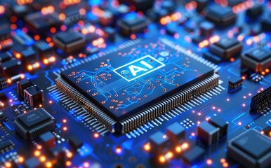 Poster - Artificial Intelligence chip labeled 