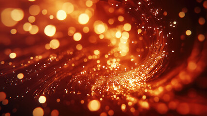 Abstract close up fiber optics light for background. Holiday concept. Optic communication and technology background. Optical lighting with bokeh.