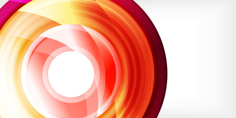 Aufkleber - Bright colorful circles with light effects. Abstract background