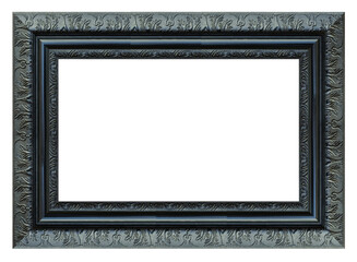 Wall Mural - Old style vintage black frame isolated on a white background