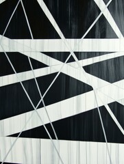 Leinwandbilder - This striking black and white artwork features dynamic geometric lines that intersect to create a visually intriguing and modern abstract experience that captivates viewers.