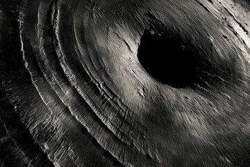 Aufkleber - A striking black and white texture forming a circular pattern, creating a sense of depth and intrigue that reflects conceptual interpretations of void and existence.