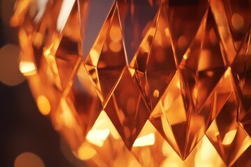 Poster - This image captures the intricate design and warm glow of an elegant chandelier, showcasing its beauty with reflections and refractions of light that create a magical atmosphere.
