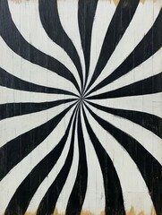 Leinwandbilder - This captivating image features a swirling pattern in black and white, creating an optical illusion that mesmerizes viewers and evokes a sense of movement and depth.