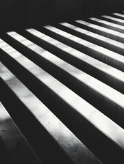 Fototapete - An intriguing interplay of shadows and light created by linear strips, emphasizing depth and dimension in a stunning display of geometric forms and minimalist design.