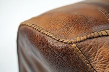 Leinwandbilder - A stunning close-up of rich, textured leather showcasing exquisite craftsmanship, emblematic of timeless design principles in fashion and furniture upholstery.