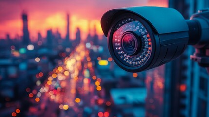 Poster - Exploring the benefits of edge computing in urban surveillance at sunset in a bustling city
