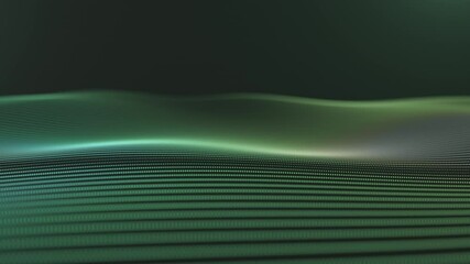 Wall Mural - Smooth Green Digital Wave with Dots