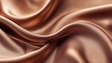 Smooth, shiny, brown silk fabric with elegant folds