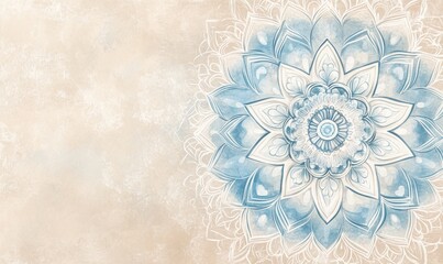 Wall Mural - A blue and white flower with a white center