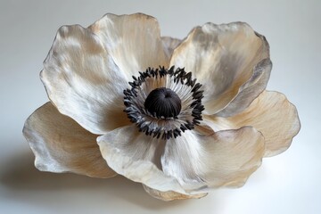 Aufkleber - An artistic representation of a flower showcases an elaborate design with delicate petals and a dramatic center, embodying the essence of artistic creativity and craftsmanship.