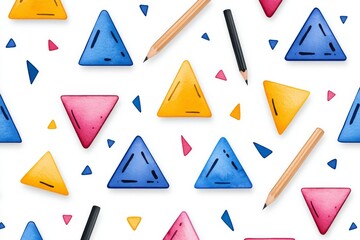 Poster - A multitude of vibrant triangles forming a background, texture, and pattern.