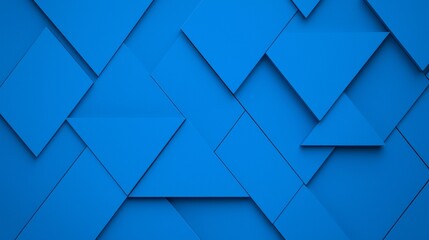 Poster - An abstract blue background with modern geometric stripes and triangle patterns.