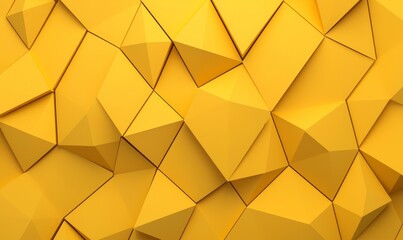 Poster - A geometric design featuring triangular shapes in gold-colored metal.