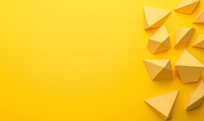 Poster - A pattern of geometric shapes with gold-colored metal triangles.