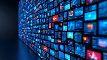 Poster - **Social networking platform, streaming video, and digital content concept**