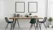 © matoya - Modern Minimalist Dining Room Interior Design with Wooden Table and Black Chairs