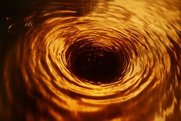 Poster - An artistic representation of a circular ripple effect in dark water, evoking a sense of calmness and introspection, while showcasing the beauty of movement in liquid forms.
