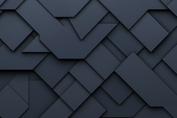 Poster - An abstract background featuring black geometric shapes in a dark composition.