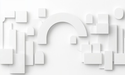 Poster - A simple abstract design featuring geometric shapes in white against a light background, created in modern EPS10 format.
