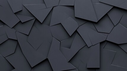 Poster - A sophisticated dark gray background featuring a bold geometric pattern of triangles and diamonds in black and white, with textured light shapes and angles in a modern contemporary style.