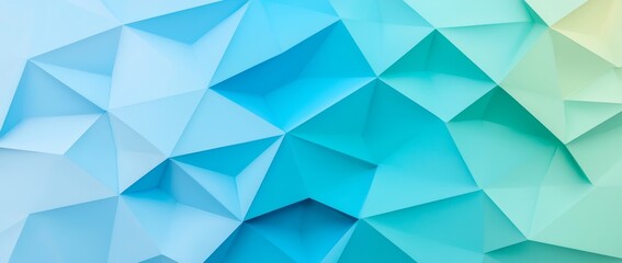 Poster - A blue-green backdrop featuring a geometric design with angles, triangles, and a soft texture, perfect for spring or Easter with its polygon-style illustration.