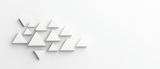 Poster - An abstract modern white triangle backdrop, created in 3D, offering room for text.
