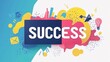 © kvladimirv - Vibrant Success Concept with Creative Abstract Design Elements and Bold Typography