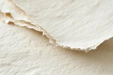 Poster - The image presents layered beige paper with rough edges, emphasizing the natural imperfections and rich textures that evoke a sense of creativity and uniqueness.