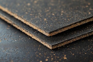 Leinwandbilder - This close-up image displays rough textured black paper adorned with speckles, creating an engaging visual that embodies elegance and depth in monochrome design.