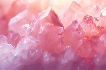 Aufkleber - This stunning image captures the allure of pink quartz crystals, showcasing their intricate formations and radiant glow, symbolizing beauty and natural wonder.
