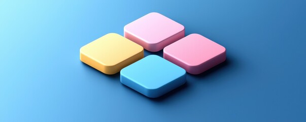 Poster - Modern minimalistic app icon featuring colorful abstract squares