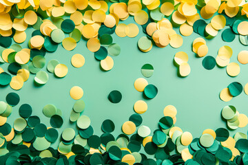 Wall Mural - green and yellow background with a lot of small yellow and green circles. the circles are scattered 