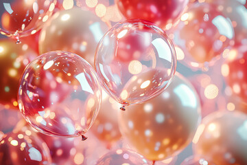Wall Mural - bunch of balloons with different colors and sizes are hanging from the ceiling. the image has a fest