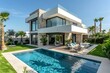 © Hassan - Modern villa with pool and garden.