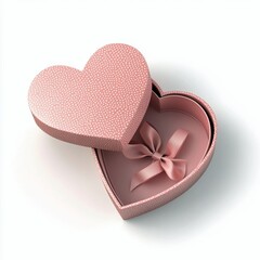 Wall Mural - Heart shaped gift box with golden ribbon for special occasions or celebrations