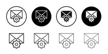Email settings icon Simple thin outline