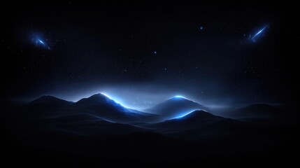 Wall Mural - A dark sky with mountains in the background