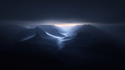 Wall Mural - A dark sky with mountains in the background