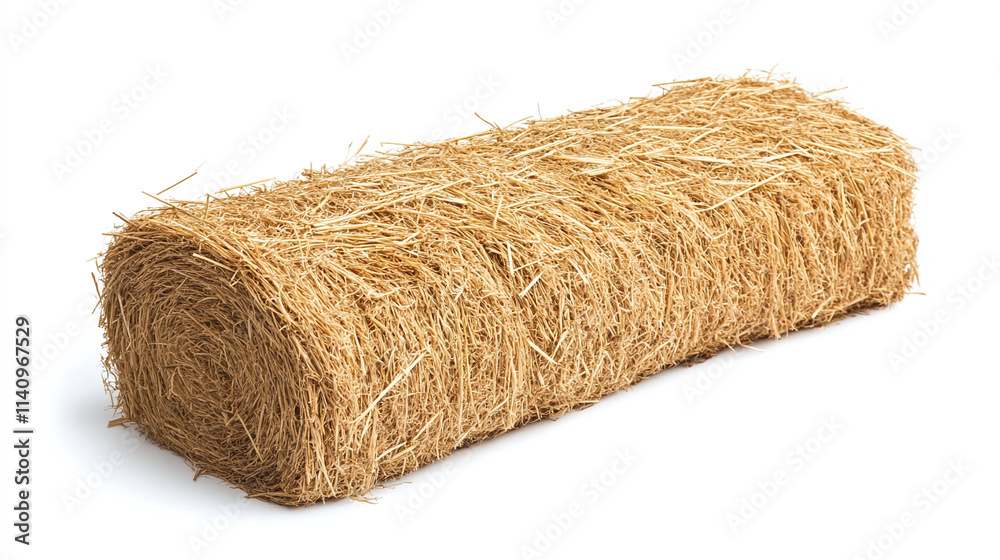 Stack Hay/straw Isolated golden hay bale, a stack of dry straw for farming and fodder ...