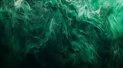 Poster - Transparent dark green clear water surface texture with ripples, splashes, abstract nature background water waves in sunlight with copy space, top view, cosmetic moisturizer micellar toner emulsion