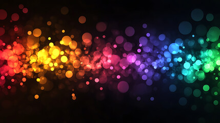Aufkleber - Vibrant bokeh lights, a spectrum of soft glowing circles creating a dreamy backdrop for celebrations and creative projects