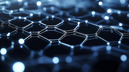 Poster - Science chemical and biotechnology concept clean background with hexagon dna network, stock image