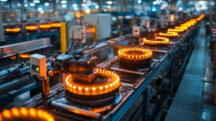 Poster - thermal imaging in a manufacturing facility showcasing lights on production line