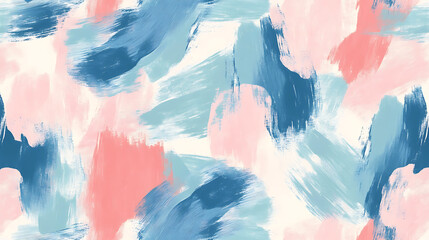 Poster - Seamless pattern of creamy paint strokes in pastel blue and pink, suited for soothing backgrounds or creative design elements