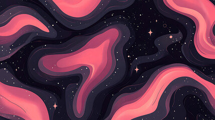 Aufkleber - Seamless pattern of the outer space with galaxies and stars, dark pink and purple colors