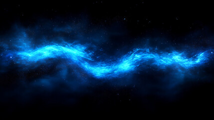 Poster - Vivid blue thunder lightning bolt s shaped against dark background electric storm nature power