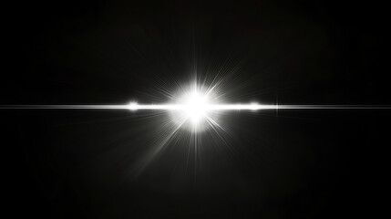 Poster - White bokeh flare light effect on black background, for overlay and screen layer modes